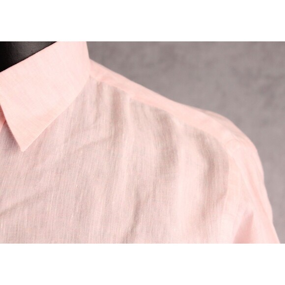 Vilebrequin Men's Casual Long Sleeves Shirts Size XL Pink 100% Linen - Picture 4 of 11